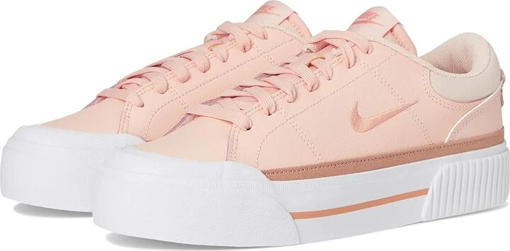 Nike Court Legacy Lift Women's Shoes Washed Coral/Apricot Agate/White : 6.5 B - Medium, Synthetic