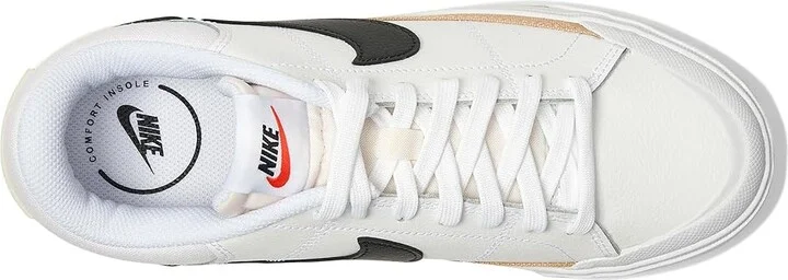 Nike Court Legacy Lift Women's Shoes White/Black/Hemp/Team Orange : 12 B - Medium, Synthetic - Image 2