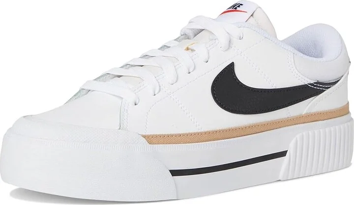 Nike Court Legacy Lift Women's Shoes White/Black/Hemp/Team Orange : 12 B - Medium, Synthetic - Image 5