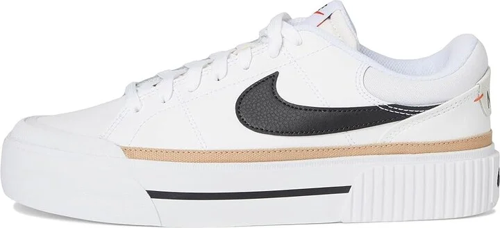 Nike Court Legacy Lift Women's Shoes White/Black/Hemp/Team Orange : 12 B - Medium, Synthetic - Image 6