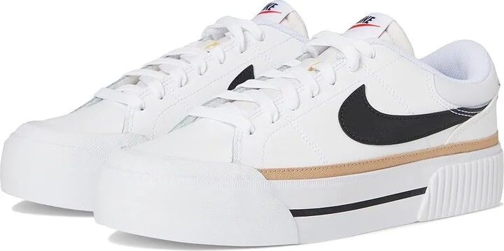 Nike Court Legacy Lift Women's Shoes White/Black/Hemp/Team Orange : 12 B - Medium, Synthetic