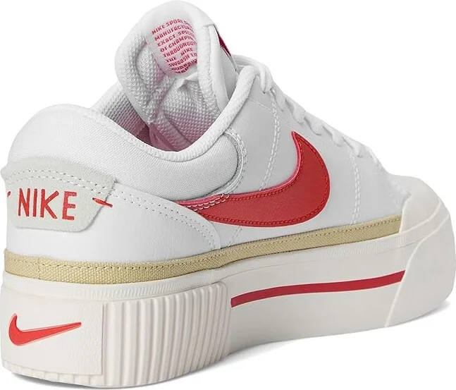 Nike Court Legacy Lift Women's Shoes White/Picante Red/Team Gold/Sail : 9 B - Medium, Synthetic - Image 4