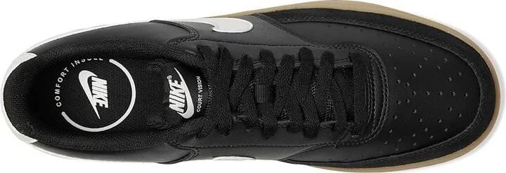 Nike Court Vision Low Men's Cross Training Shoes Black/Sail/Gum/Light Brown : 14 M, Faux Leather - Image 2
