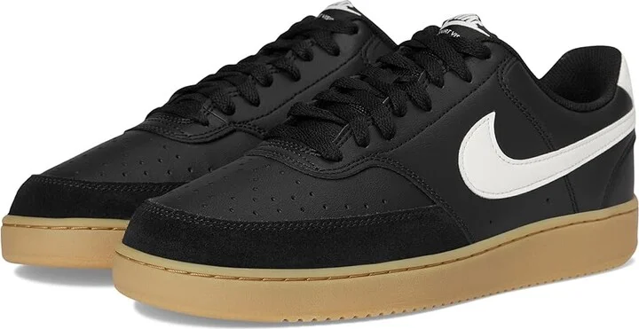 Nike Court Vision Low Men's Cross Training Shoes Black/Sail/Gum/Light Brown : 14 M, Faux Leather