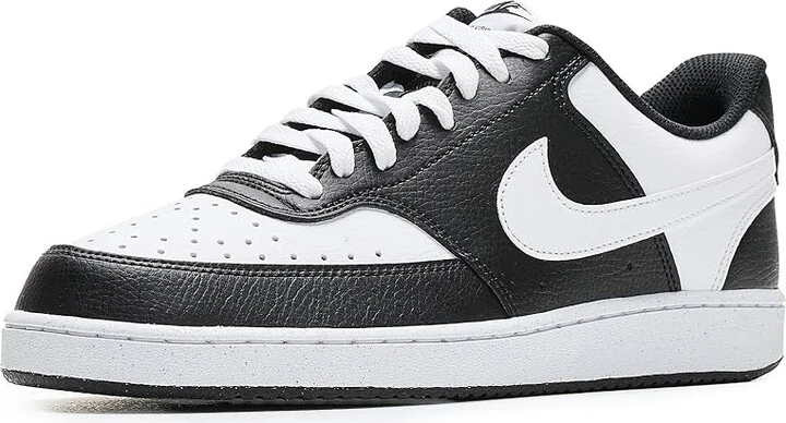 Nike Court Vision Low Men's Cross Training Shoes Black/White : 10.5 M, Faux Leather