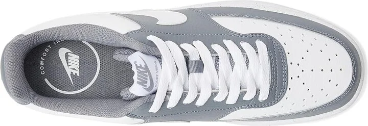 Nike Court Vision Low Men's Cross Training Shoes Cool Grey/White/White : 8 M, Faux Leather - Image 2