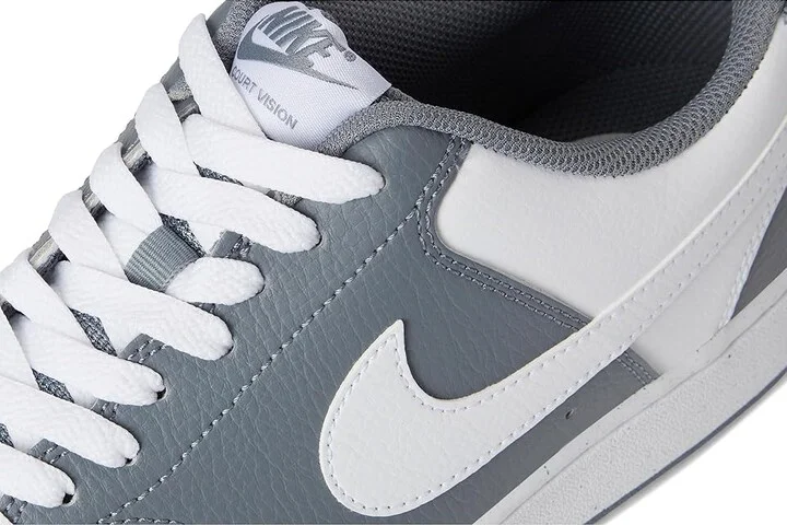 Nike Court Vision Low Men's Cross Training Shoes Cool Grey/White/White : 8 M, Faux Leather - Image 7