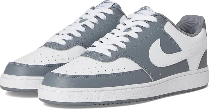 Nike Court Vision Low Men's Cross Training Shoes Cool Grey/White/White : 8 M, Faux Leather