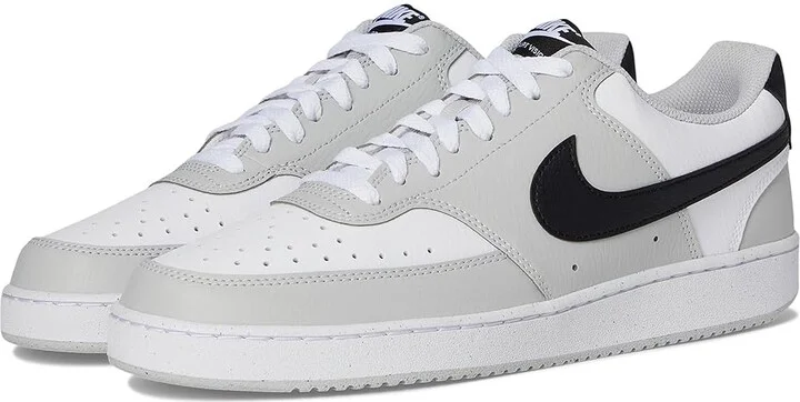 Nike Court Vision Low Men's Cross Training Shoes Grey Fog/Black/White : 10.5 M, Faux Leather