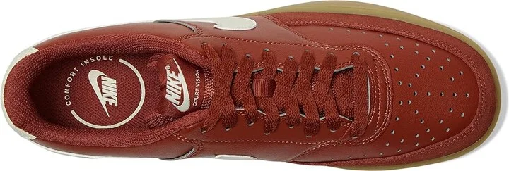 Nike Court Vision Low Men's Cross Training Shoes Mars Stone/Coconut Milk/Gum Light Brown : 14 M, Faux Leather - Image 2