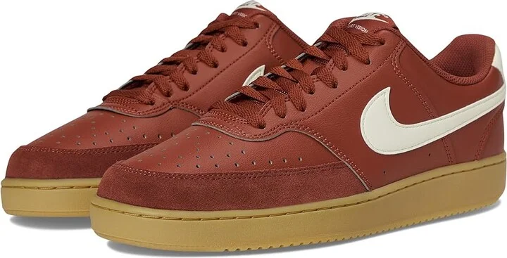 Nike Court Vision Low Men's Cross Training Shoes Mars Stone/Coconut Milk/Gum Light Brown : 14 M, Faux Leather