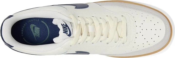 Nike Court Vision Low Men's Cross Training Shoes Sail/Midnight Navy/Gum Light Brown : 14 M, Faux Leather - Image 2