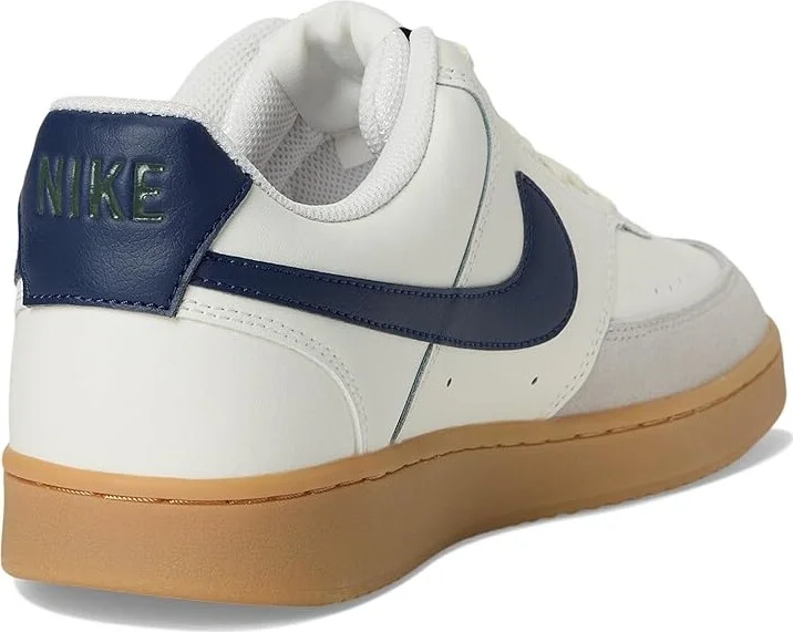 Nike Court Vision Low Men's Cross Training Shoes Sail/Midnight Navy/Gum Light Brown : 14 M, Faux Leather - Image 4