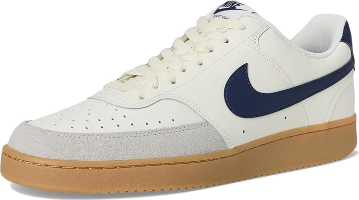 Nike Court Vision Low Men's Cross Training Shoes Sail/Midnight Navy/Gum Light Brown : 14 M, Faux Leather - Image 5