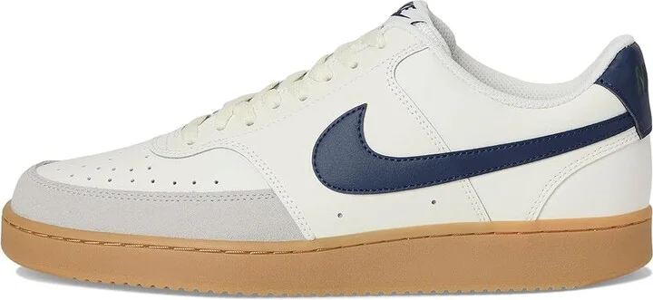 Nike Court Vision Low Men's Cross Training Shoes Sail/Midnight Navy/Gum Light Brown : 14 M, Faux Leather - Image 6