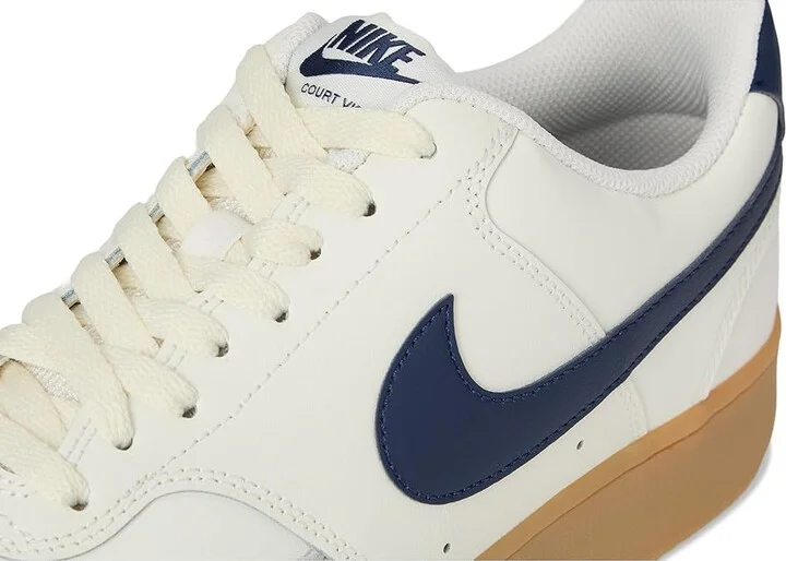 Nike Court Vision Low Men's Cross Training Shoes Sail/Midnight Navy/Gum Light Brown : 14 M, Faux Leather - Image 7