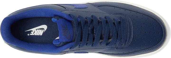 Nike Court Vision Low Men's Shoes Midnight Navy/Deep Royal Blue/Sail : 10 D - Medium, Leather - Image 2