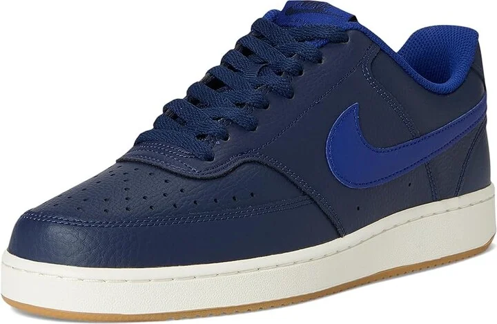 Nike Court Vision Low Men's Shoes Midnight Navy/Deep Royal Blue/Sail : 10 D - Medium, Leather - Image 5