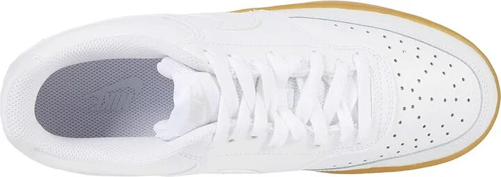 Nike Court Vision Low Men's Shoes White/White/Photon Dust/Gum Light Brown : 6.5 D - Medium, Leather - Image 2
