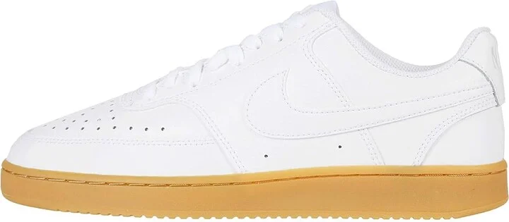 Nike Court Vision Low Men's Shoes White/White/Photon Dust/Gum Light Brown : 6.5 D - Medium, Leather - Image 6