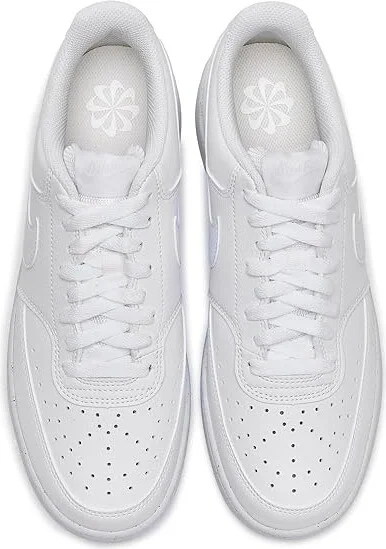 Nike Court Vision Low Next Nature Men's Cross Training Shoes White/White/White : 7 D - Medium, Leather - Image 2