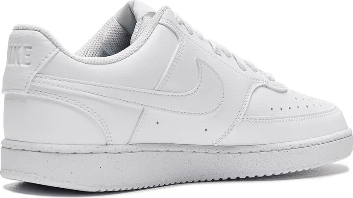 Nike Court Vision Low Next Nature Men's Cross Training Shoes White/White/White : 7 D - Medium, Leather - Image 3