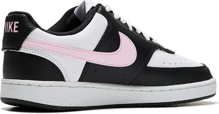 Nike Court Vision Low Next Nature Women's Shoes Black/Pink Foam/White : 9 M, Faux Leather - Image 3