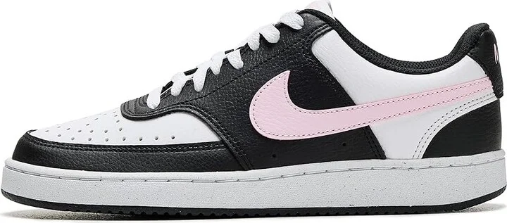 Nike Court Vision Low Next Nature Women's Shoes Black/Pink Foam/White : 9 M, Faux Leather - Image 6