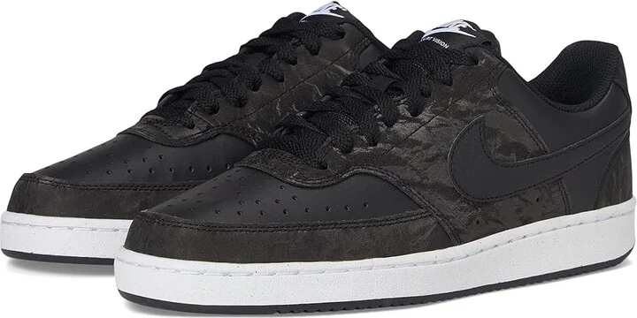 Nike Court Vision Low Women's Shoes Black/Black/White : 11 B - Medium, Synthetic