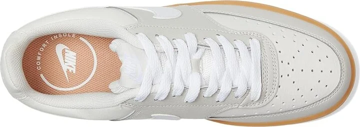 Nike Court Vision Low Women's Shoes Light Bone/White/Phantom/Gum Yellow : 8 B - Medium, Synthetic - Image 2