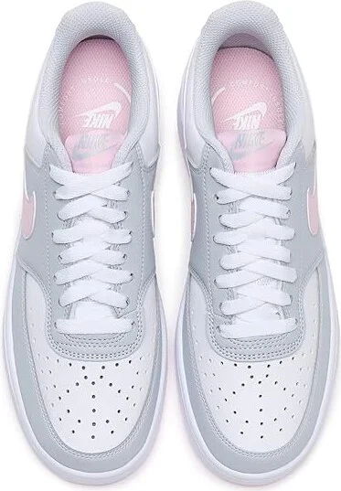 Nike Court Vision Low Women's Shoes Pure Platinum/Pink Foam/White : 7 B - Medium, Synthetic - Image 2