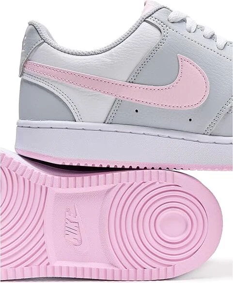 Nike Court Vision Low Women's Shoes Pure Platinum/Pink Foam/White : 7 B - Medium, Synthetic - Image 7