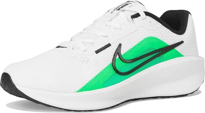 Nike Downshifter 13 Men's Shoes White/Black/Green Shock : 8.5 D - Medium, Textile - Image 5