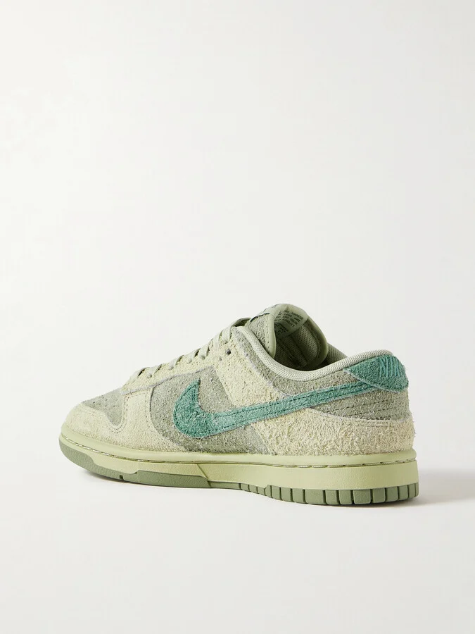 Nike - Dunk Low Brushed-suede Sneakers - Green - Image 3