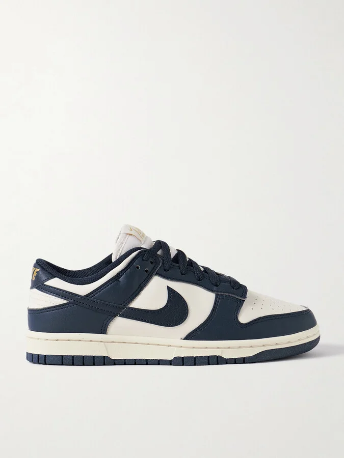Nike - Dunk Low Faux Leather Sneakers - Blue