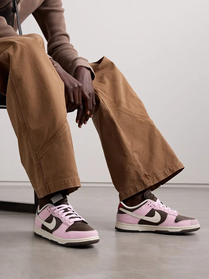 Nike - Dunk Low Leather And Suede Sneakers - Brown - Image 2