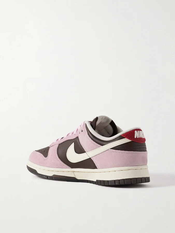 Nike - Dunk Low Leather And Suede Sneakers - Brown - Image 3