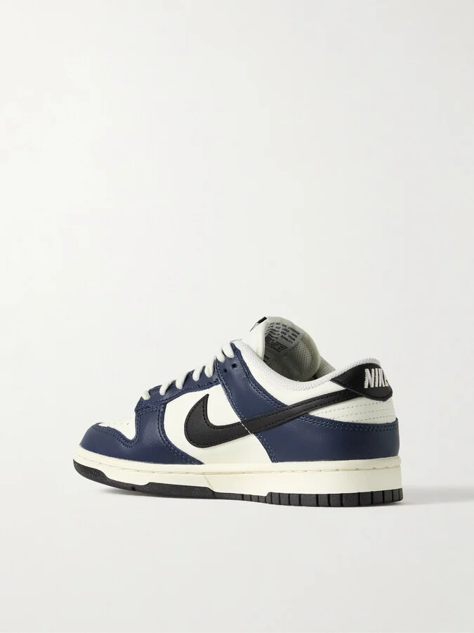 Nike - Dunk Low Leather Sneakers - Blue - Image 3