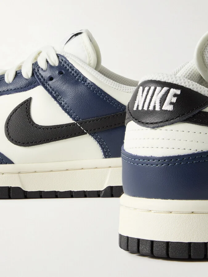 Nike - Dunk Low Leather Sneakers - Blue - Image 4