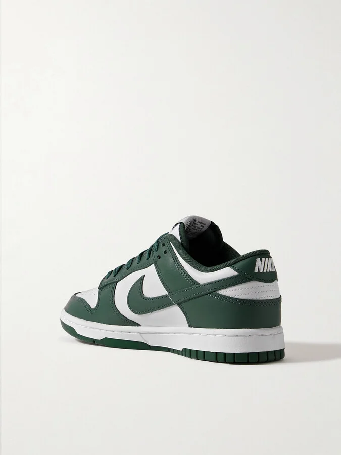 Nike - Dunk Low Leather Sneakers - Green - Image 3