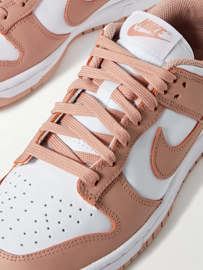 Nike - Dunk Low Leather Sneakers - Pink - Image 4