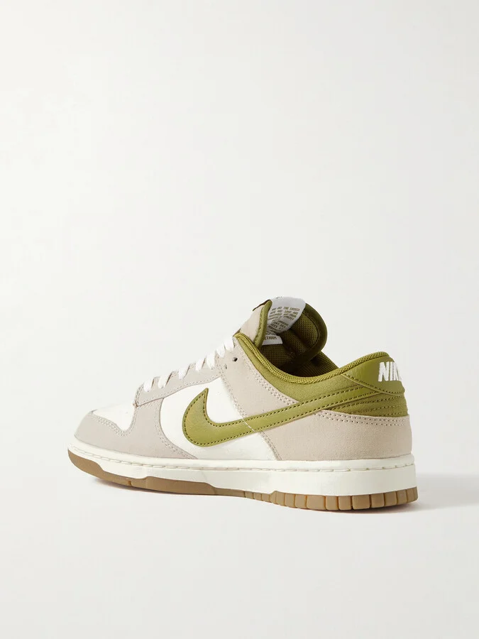 Nike - Dunk Low Leather-trimmed Canvas Sneakers - Green - Image 3