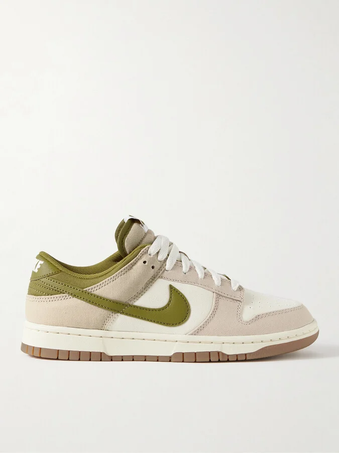 Nike - Dunk Low Leather-trimmed Canvas Sneakers - Green