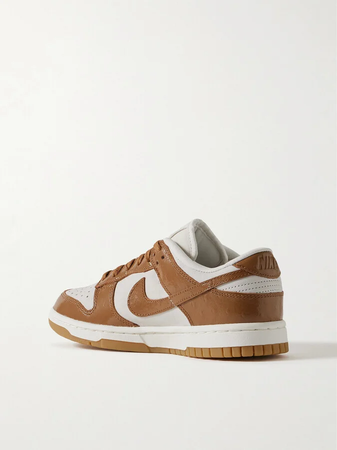 Nike - Dunk Low Lx Nbhd Smooth And Textured-leather Sneakers - Brown - Image 3
