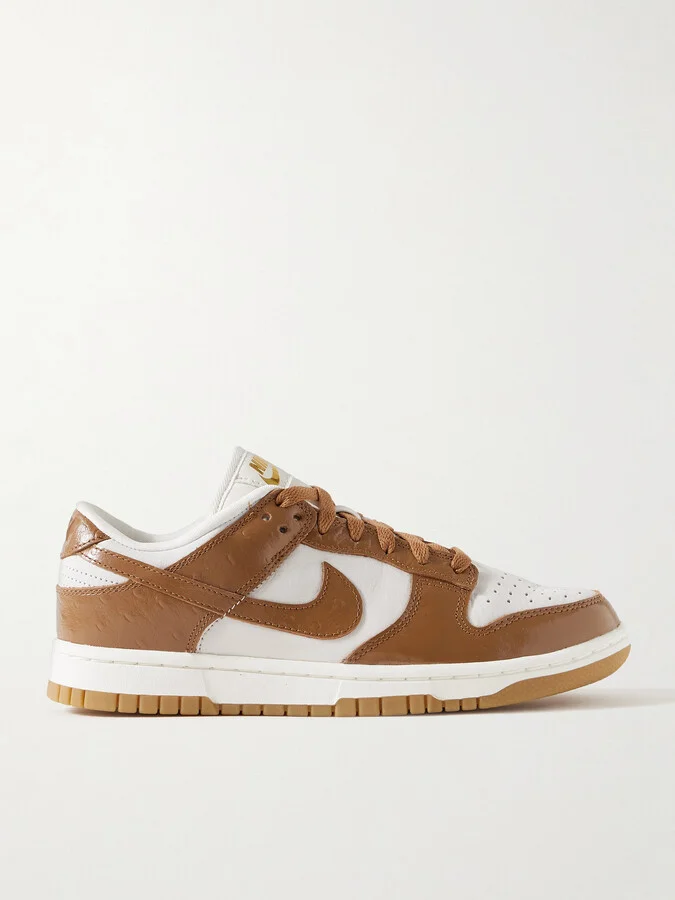 Nike - Dunk Low Lx Nbhd Smooth And Textured-leather Sneakers - Brown