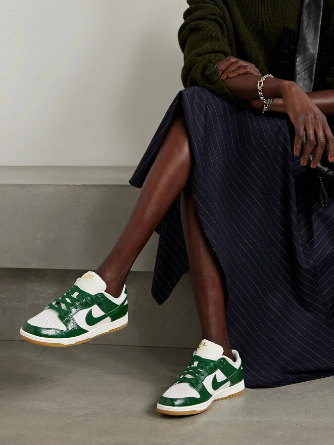 Nike - Dunk Low Lx Nbhd Textured And Smooth Leather Sneakers - Green - Image 2