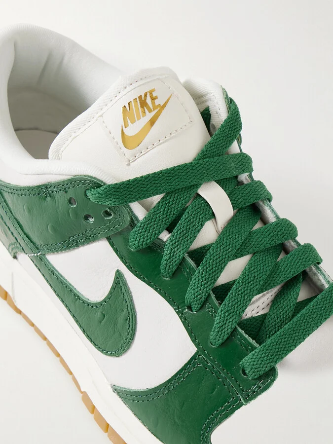 Nike - Dunk Low Lx Nbhd Textured And Smooth Leather Sneakers - Green - Image 4