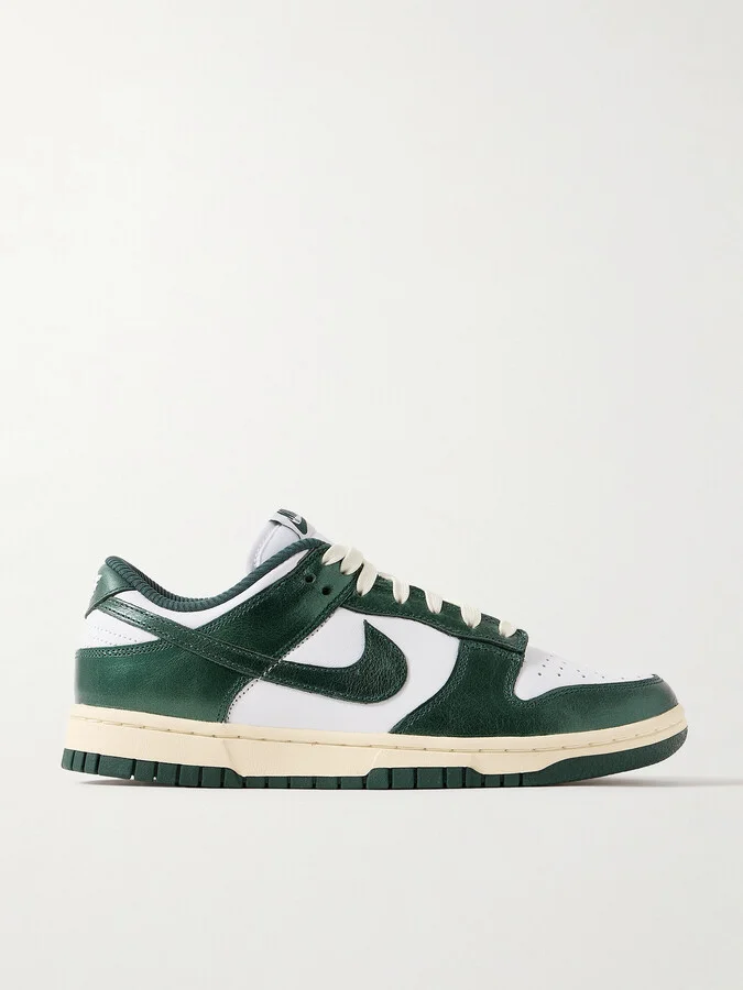 Nike - Dunk Low Metallic Leather Sneakers - Green