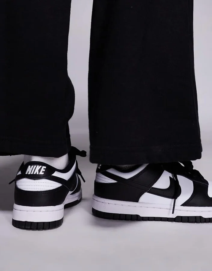 Nike Dunk Low panda sneakers in black and white - Image 4