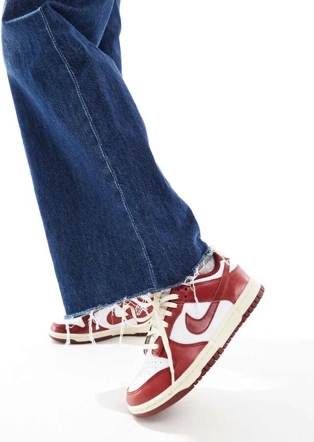 Nike Dunk Low Premium sneakers in white and red